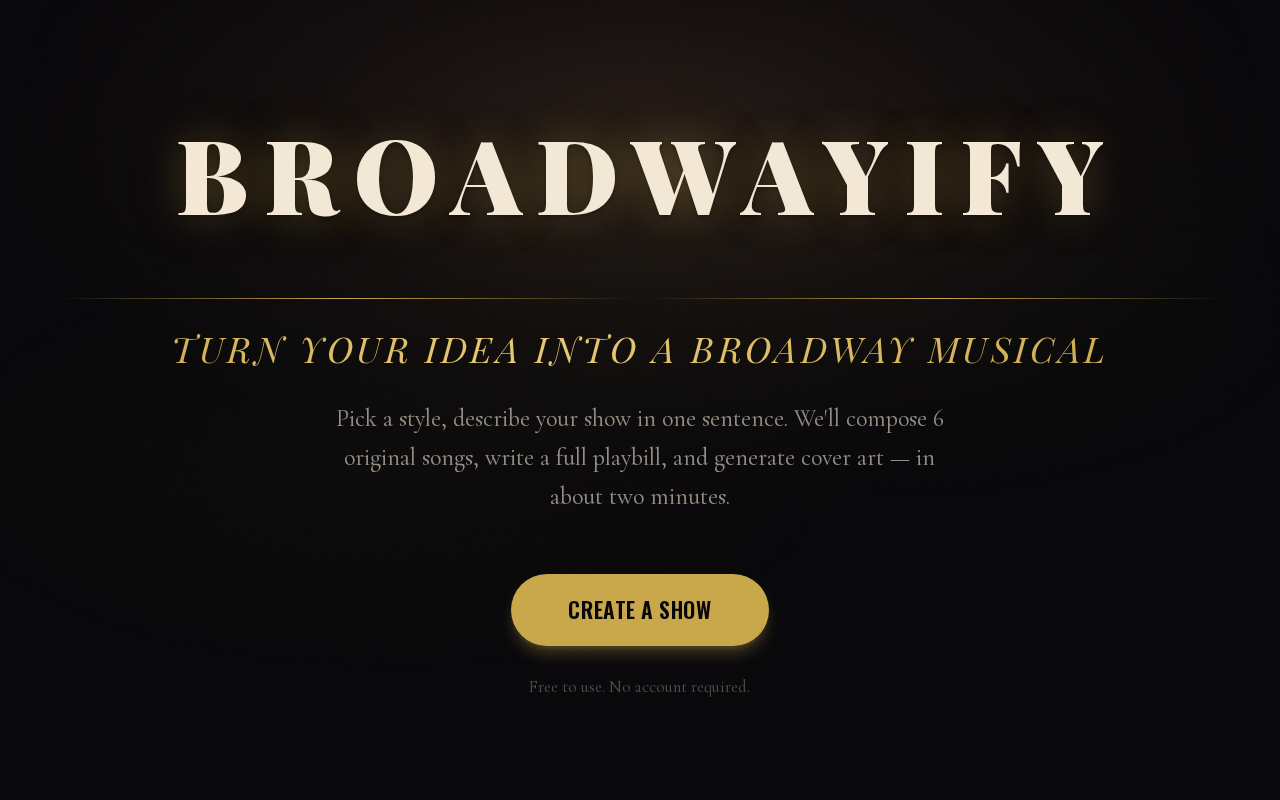 Broadwayify screenshot